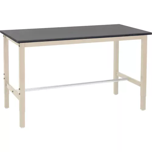 Global Industrial™ Adjustable Lab Workbench, 60" x 36", Phenolic Safety Edge, Blue