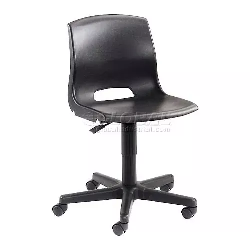 Interion® Plastic Office Chair - Black